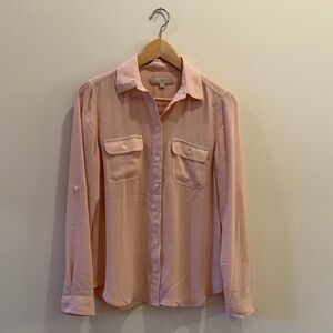 LOFT Blush Button-Front Utility Shirt